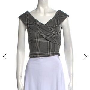 NEW Alice + Olivia Gray Plaid Crop Top